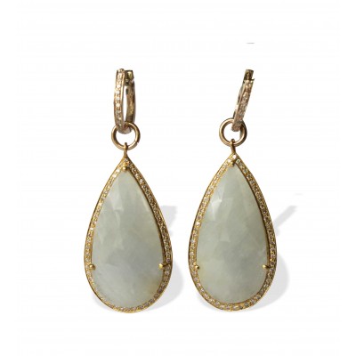 White Sapphire & Diamond Earrings